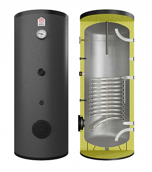 Бойлер косвенного нагрева KRATS 200 л, 1 змеевик, 6 бар с возм.подключения ТЭНа