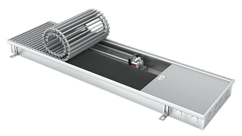 Конвектор EVA с вентилятором: глубина 75 мм, ширина 303 мм, длина 2750 мм